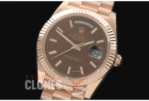 R40DD-18K-204 228235 RG/RG Brown Sticks Swiss 2836