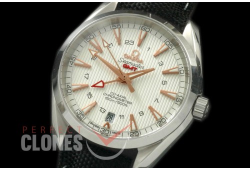 OMAT41-163L Aqua Terra GMT SS/LE White A-2836