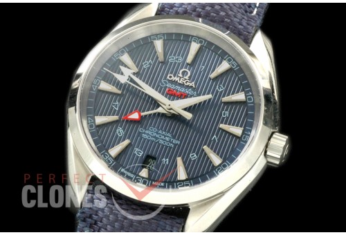 OMAT41-166L Aqua Terra GMT SS/LE Blue A-2836