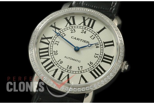 CAR-LS-101D Ronde Louis Cartier XXL SS/LE White A-6497/Cal 430