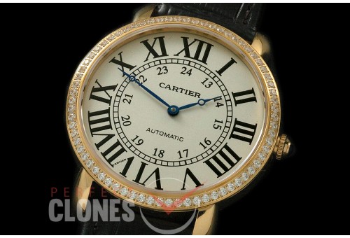 CAR-LS-103D Ronde Louis Cartier XXL YG/LE White A-6497/Cal 430