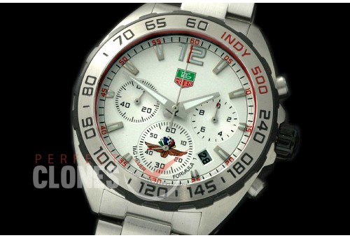 0 TGF1-00091 Formula 1 Indy 500 Special Ed Chronograph SS/SS White OS 20 Qtz