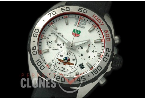 0 TGF1-00091R Formula 1 Indy 500 Special Ed Chronograph SS/RU White OS 20 Qtz
