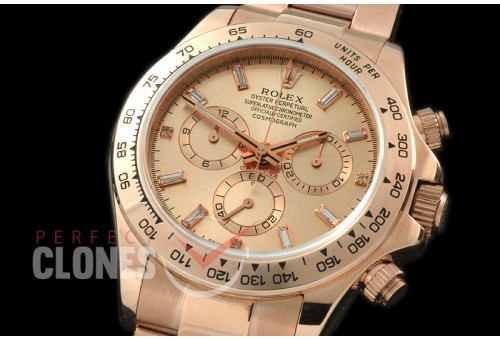 RLDFR00081 Daytona 116505 RG/RG Rose Gold Baguette A7750