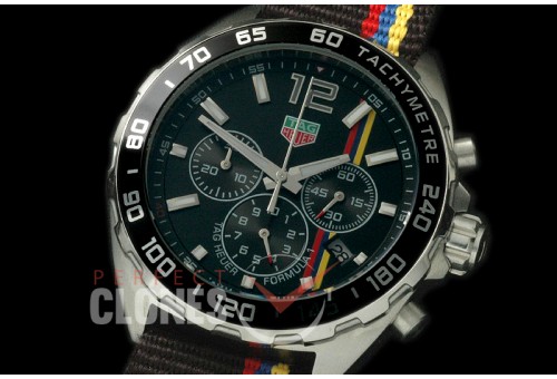 0 TGF1-00094A Formula 1 Good Wood Festival of Speed Special Ed Chronograph SS/NY Black OS 10 Qtz
