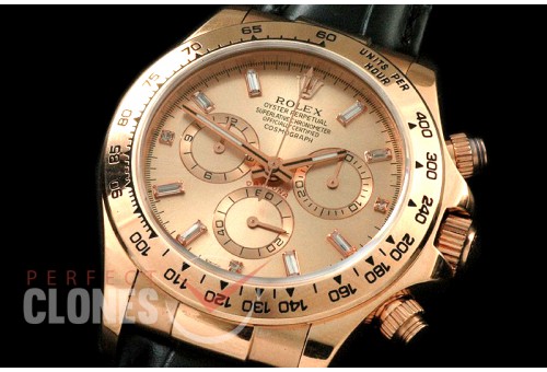 RLDFR00081L Daytona 116505 RG/LE Rose Gold Baguette A7750
