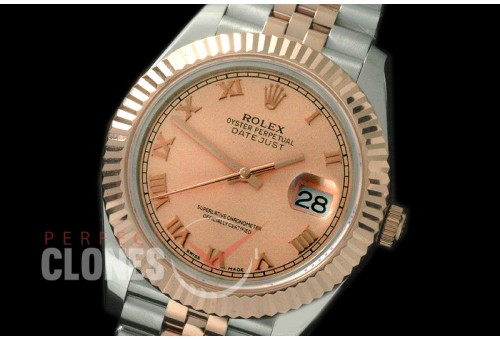 R41DJTR-827 126331 SS/RG Fluted/Jubilee Rose Gold Roman SA 3235
