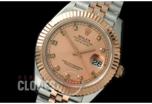 R41DJTR-817 126331 SS/RG Fluted/Jubilee Rose Gold Diam SA 3235