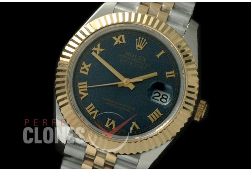 R41DJT-826 126333 SS/YG Fluted/Jubilee Blue Roman SA 3235