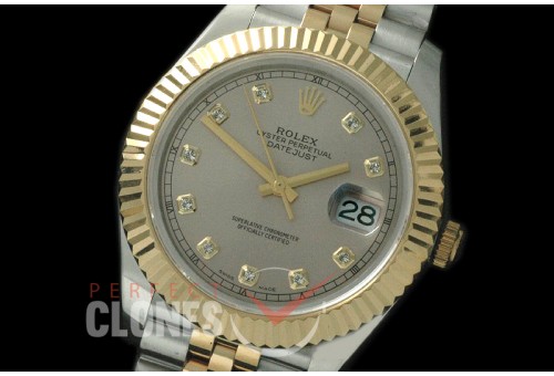 R41DJT-814 126333 SS/YG Fluted/Jubilee Light Grey Diam SA 3235