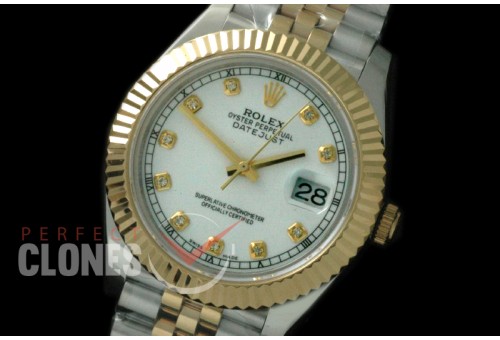 R41DJT-811 126333 SS/YG Fluted/Jubilee White Diam SA 3235