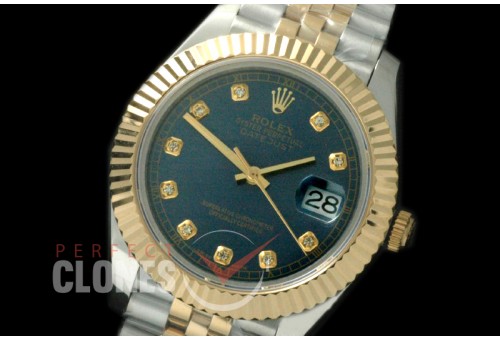 R41DJT-816 126333 SS/YG Fluted/Jubilee Blue Diam SA 3235