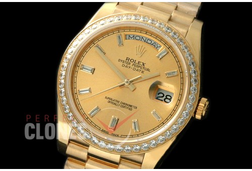 R40DD-18K-153 228348RBR YG/YG Diam Bezel Gold Glazier Swiss 2836