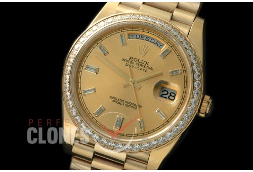 R40DDF00403D 228348RBR YG/YG Diam Bez Gold Glazier Asian Clone 2836