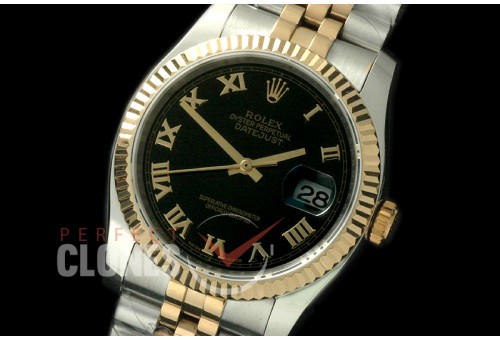 R36DJT-722 116233 SS/YG Fluted/Jubilee Black Roman SA 3135