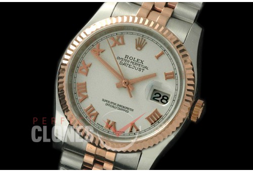 R36DJTR-721 116231 SS/RG Fluted/Jubilee White Roman SA 3135