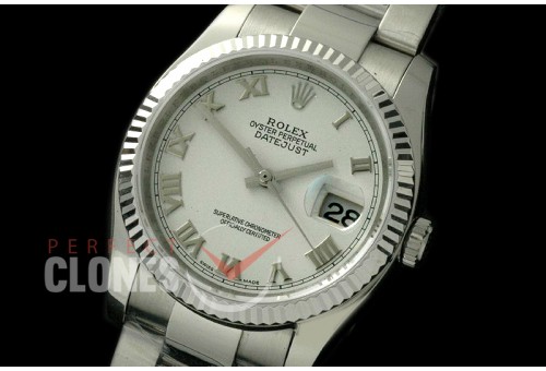 R36DJS-771 116234 SS/SS Fluted/Oyster White Roman SA 3135