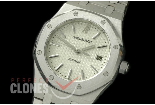 AP15300-101 15300 Royal Oak Automatic SS/SS White Miyota 9015 Mod to Calibre 3120