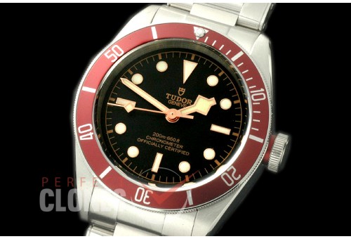 TU00091 Heritage Black Bay Shield 79230R SS/SS Black/Red Asian Clone 2824