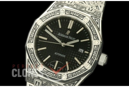 AP15400-902 AP15400 Royal Oak Special Ornamental Engraved Edition SS/SS Black Miyota 8215