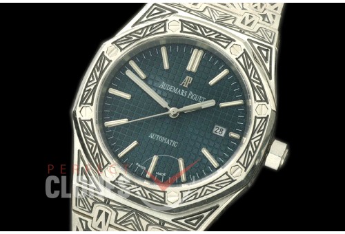 AP15400-903 AP15400 Royal Oak Special Ornamental Engraved Edition SS/SS Blue Miyota 8215