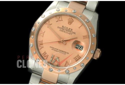 RDJMTR00504D2 SS/RG Oyster Rose Gold Roman/Diam A-2836