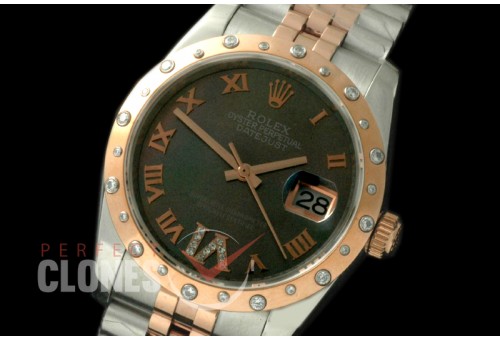 RDJMTR00537D2 SS/RG Jubilee MOP Black Roman/Diam A-2836