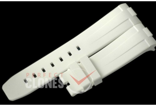 RLRU00281 Rubber B White Rubber Strap 22/20 with Integrated Block 