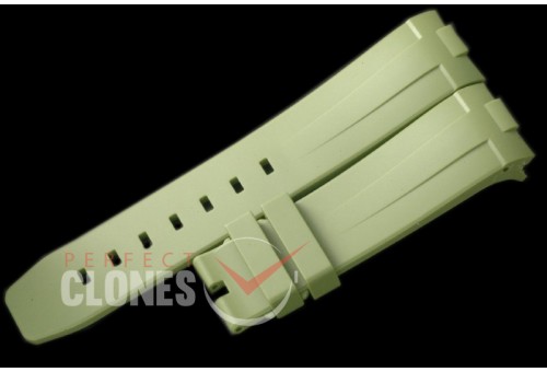 RLRU00286 Rubber B Pastel Green Rubber Strap 22/20 with Integrated Block 