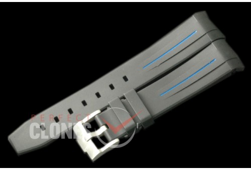 RLRU00204 Rubber B Black/Blue Rubber Strap 20/18 with Insignia Buckle 