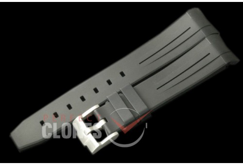RLRU00211 Rubber B Black Rubber Strap 20/18 with Insignia Buckle 