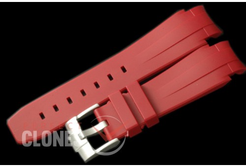 RLRU00293 Rubber B Red Rubber Strap 20/18 With Integrated Block c/w Insignia Buckle
