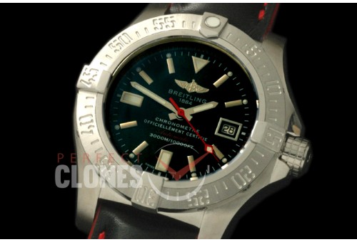 BLSW00021L Avenger Seawolf Blacksteel Limited Ed Code Red SS/LE Black Asian Clone 2836