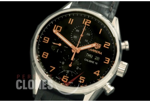 TGCA00147L Carrera 43mm Chrono SS/LE Black Num A-7750 