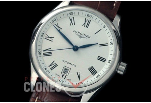 0 LG00201 Master Automatic Date SS/LE White Roman A-2836