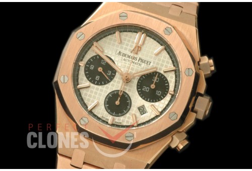 0AP00196 Royal Oak Chronograph RG/RG White Sticks A-7750