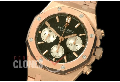 0AP00197 Royal Oak Chronograph RG/RG Black Sticks A-7750