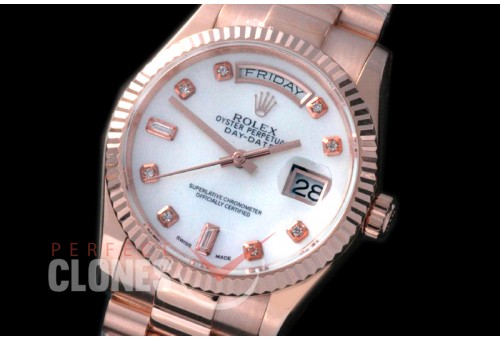 RL36DD-RG-18K-038 118235 RG/RG MOP White Diamond Swiss 2836