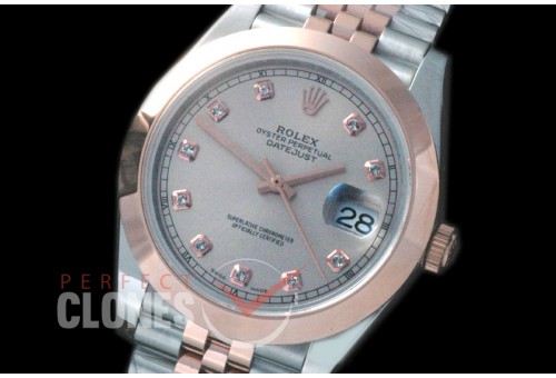 R41DJTR-864 126301 SS/RG Fluted/Jubilee Light Grey Diamonds SA 3235