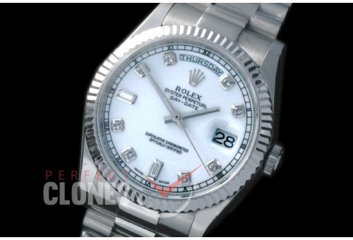 R36DDS-911 118239 SS/SS Fluted/President Pearl White Diamond A-2836