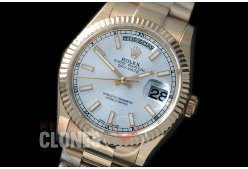R36DDF-900 118238 YG/YF Fluted/President Silver Sticks A-2836