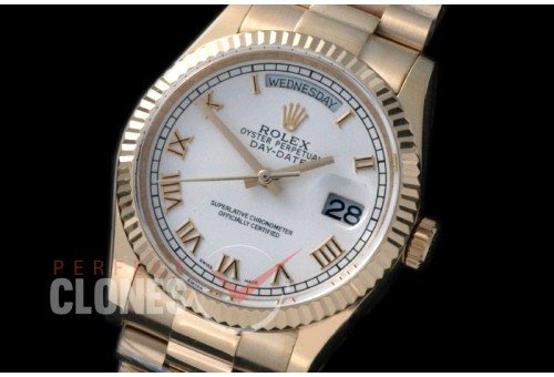 R36DDF-921 118238 YG/YF Fluted/President White Roman A-2836