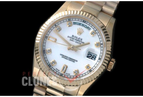 R36DDF-911 118238 YG/YF Fluted/President Pearl White Diamond A-2836