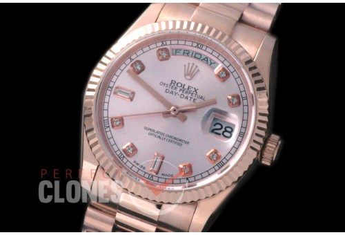 R36DDR-917 118235 RG/RG Fluted/President Rose Gold Diamonds A-2836