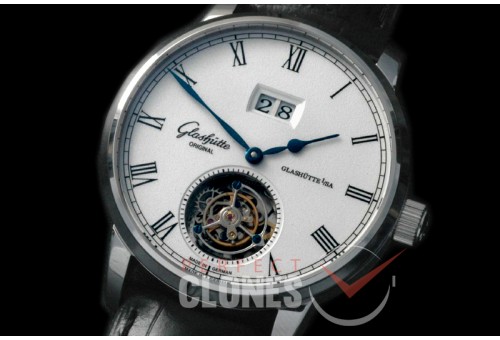 0 GLT10001 Senator Big Date Tourbillon SS/LE White Fly Man Tourbillon 