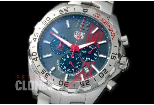 0 TGF1-00012S Formula 1 Aryton Senna Special Ed Chronograph SS/SS Grey OS 10 Qtz