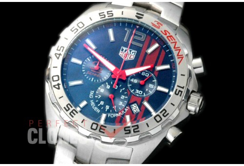 0 TGF1-00013S Formula 1 Aryton Senna Special Ed Chronograph SS/SS Blue OS 10 Qtz