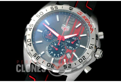 0 TGF1-00012R Formula 1 Aryton Senna Special Ed Chronograph SS/RU Grey OS 10 Qtz