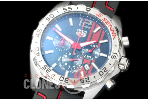 0 TGF1-00013R Formula 1 Aryton Senna Special Ed Chronograph SS/RU Blue OS 10 Qtz