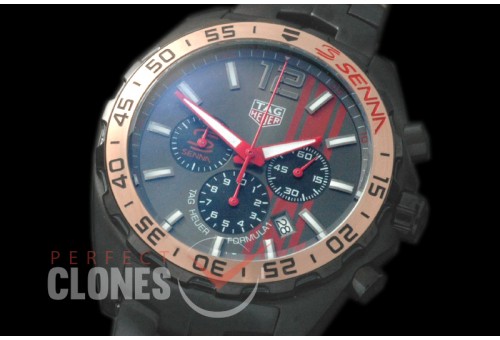 0 TGF1-00022S Formula 1 Aryton Senna Special Ed Chronograph PVD/PVD Grey OS 10 Qtz